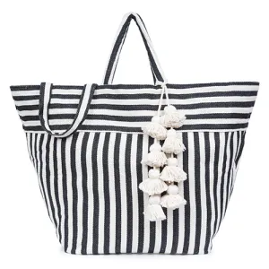 Valerie Beach Bag Organic Tassel Black