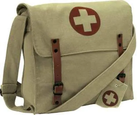 Vintage Medic Bag with Red Cross