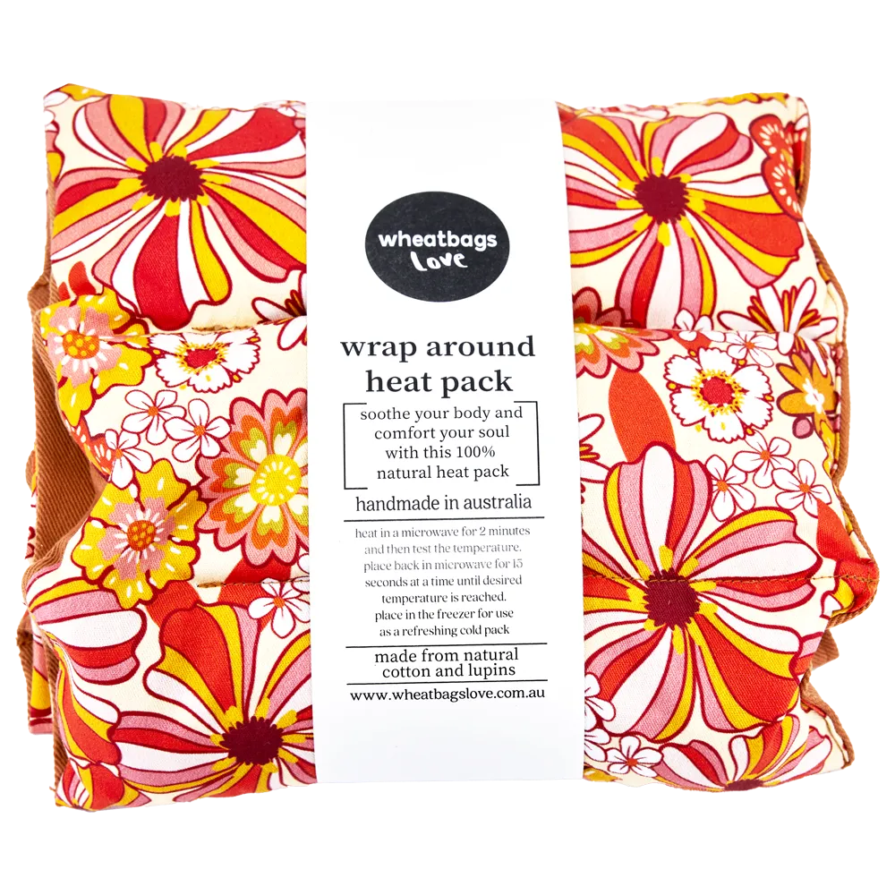 Wrap Around Heat Pack - Groovy Flowers Orange